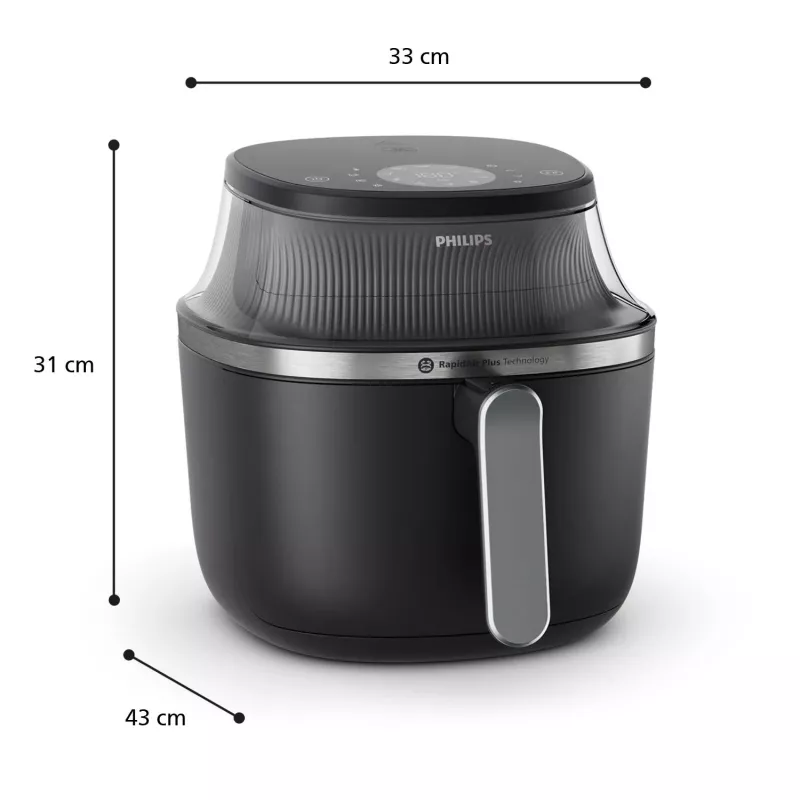 Philips 3000 series NA331/00 Fritteuse Einzel 6,2 L Standgerät 1700 W Heißluftfritteuse Schwarz, Silber