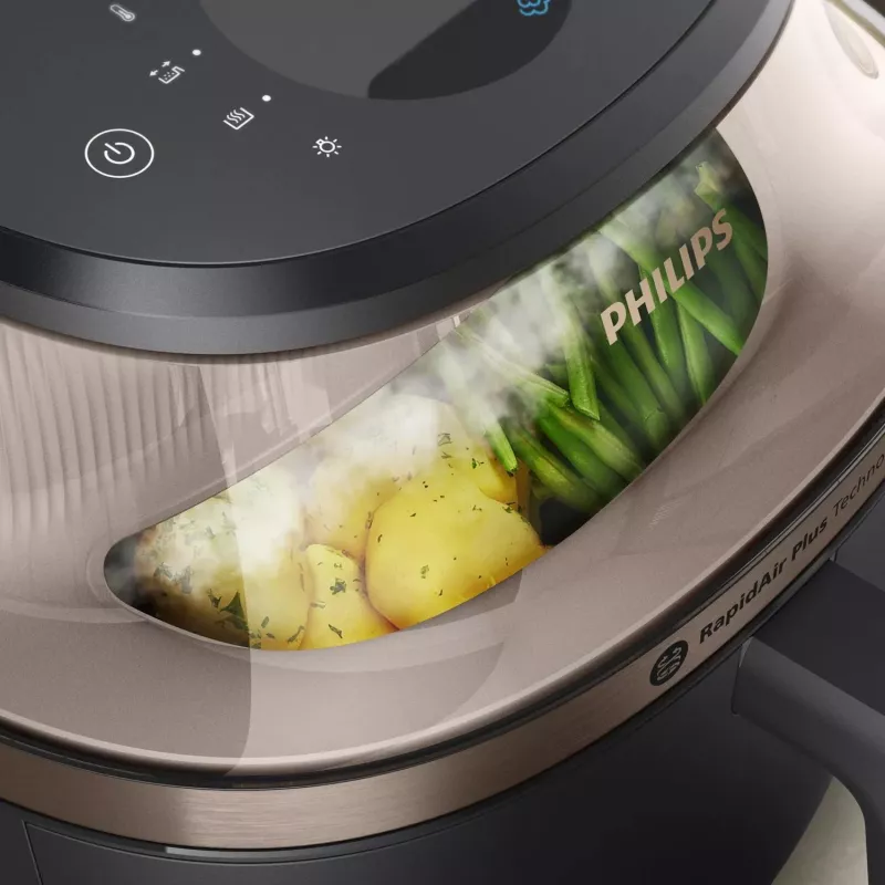 Philips 5000 series NA547/07 Fritteuse Einzel 7,2 L Standgerät 2000 W Heißluftfritteuse Schwarz, Gold