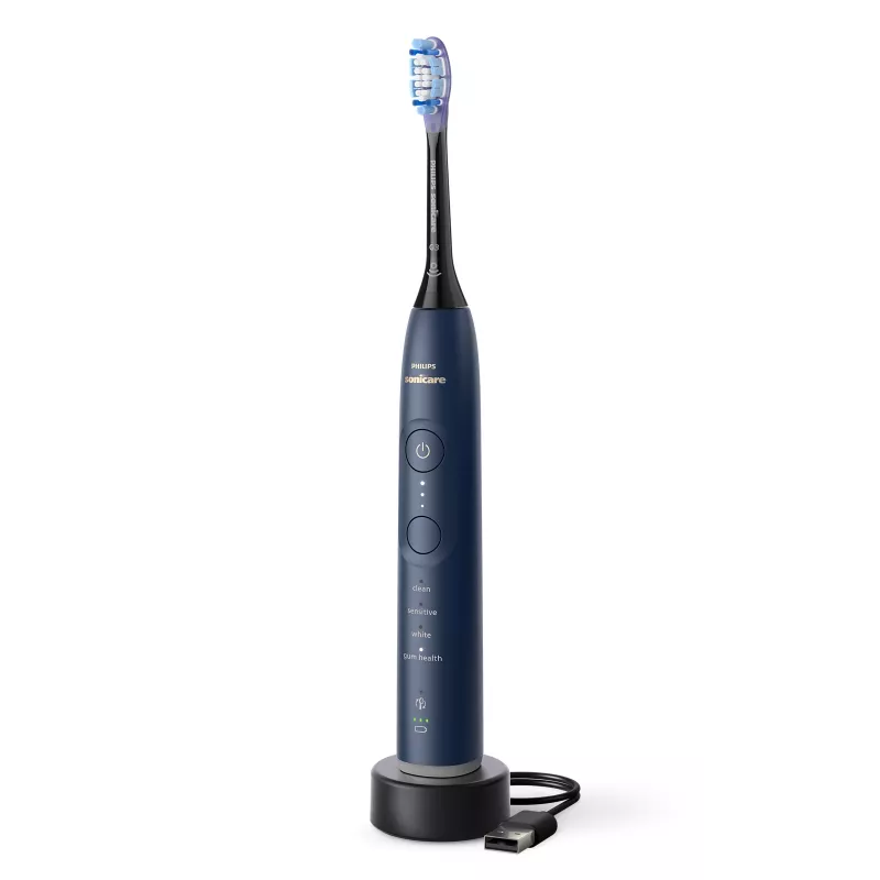 Wiederaufladbare Schallzahnbürste Philips Series 7100 HX7423/08 — integrierter Li-Ion-Akku, 4 Bürstenköpfe, Daily Care/Gum Care/Sensitive