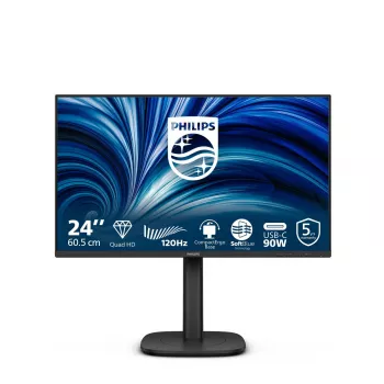 Monitor Philips 24B2U3601 23,8 Zoll (60,5 cm) IPS Quad HD 2560x1440, USB 3.2 Hub, USB-C, Lautsprecher, höhenverstellbar, VESA, Schwarz