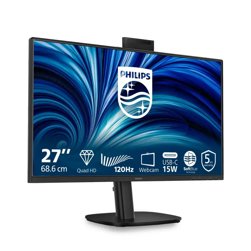 Computer monitor Philips 27B2N3500JH 27 inch (68.6 cm) IPS LCD Quad HD 2560×1440, 4 ms, 350 cd/m², USB hub, speakers, VESA, Schwarz