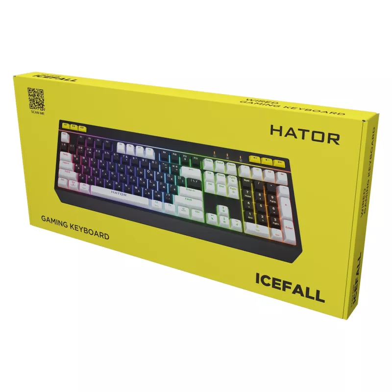 HATOR Icefall Tastatur Gaming USB QWERTY US English Schwarz RGB LED