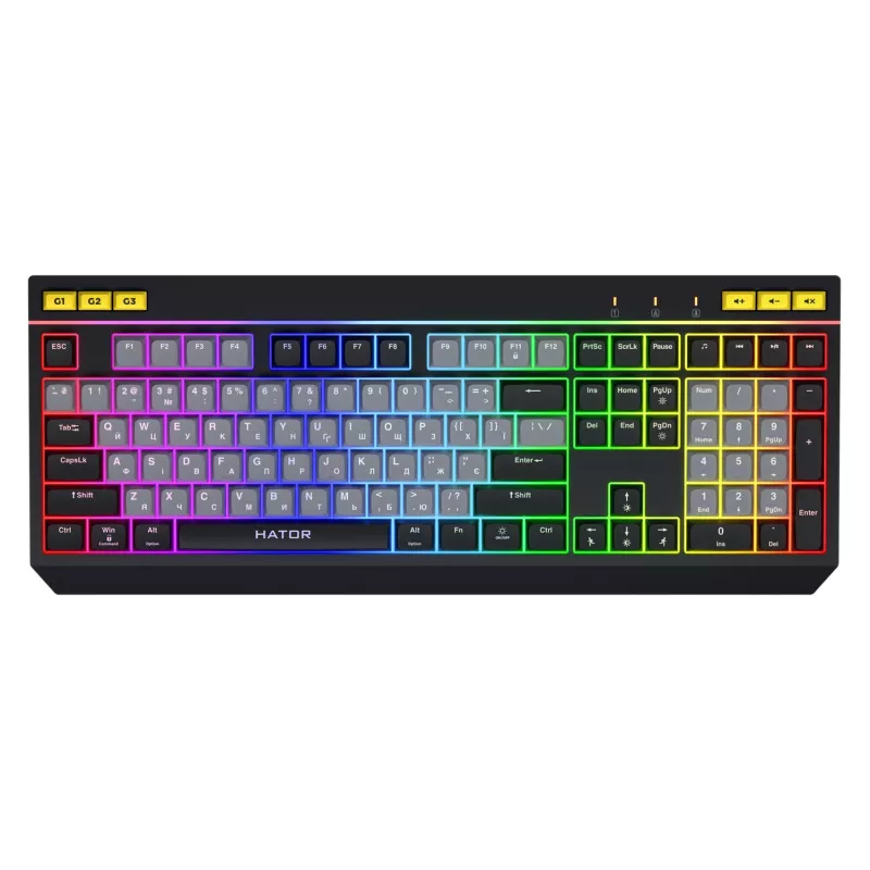 HATOR Icefall Tastatur Gaming USB QWERTY US English Schwarz RGB LED