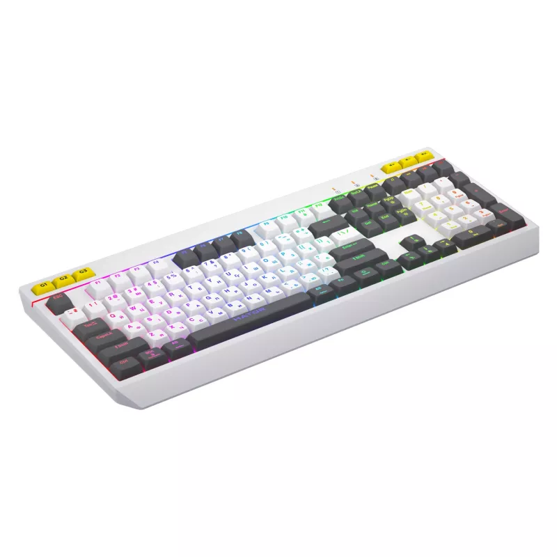 HATOR Icefall Tastatur Gaming USB QWERTY US-Englisch Weiß Full-Size RGB LED