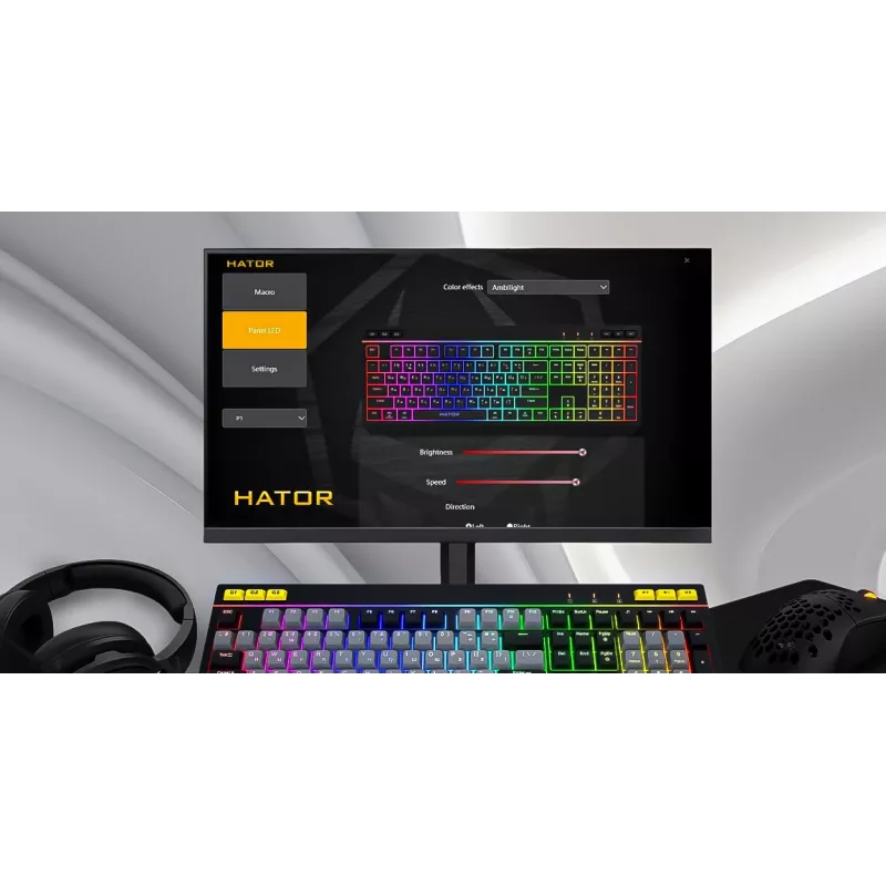 HATOR Icefall Tastatur Gaming USB QWERTY US-Englisch Weiß Full-Size RGB LED