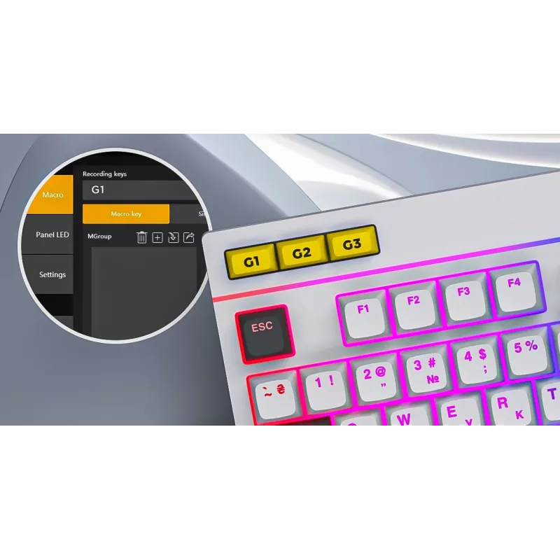 HATOR Icefall Tastatur Gaming USB QWERTY US-Englisch Weiß Full-Size RGB LED
