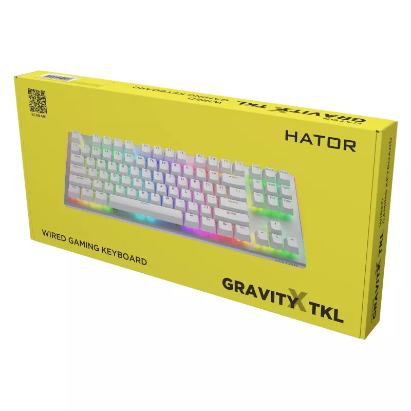 HATOR Gravity X TKL Tastatur Gaming USB QWERTY US English Weiß