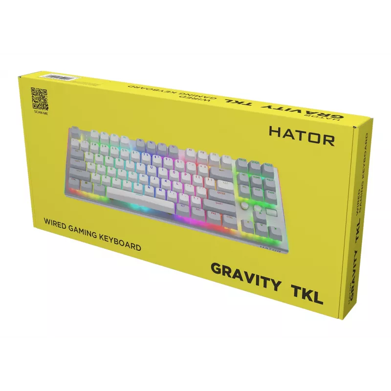 HATOR Gravity TKL Tastatur Gaming USB QWERTY US English Weiß