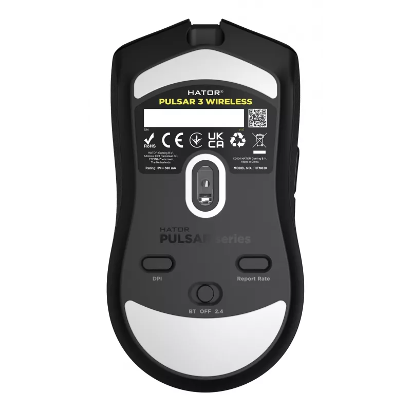 HATOR Pulsar 3 Wireless, schwarz - Optische Gelb 100M Switches PixArt PMW 3311 (HTM630)