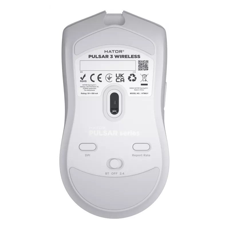HATOR Pulsar 3 Wireless, weiß - Optische Gelb 100M Switches PixArt PMW 3311 (HTM631)