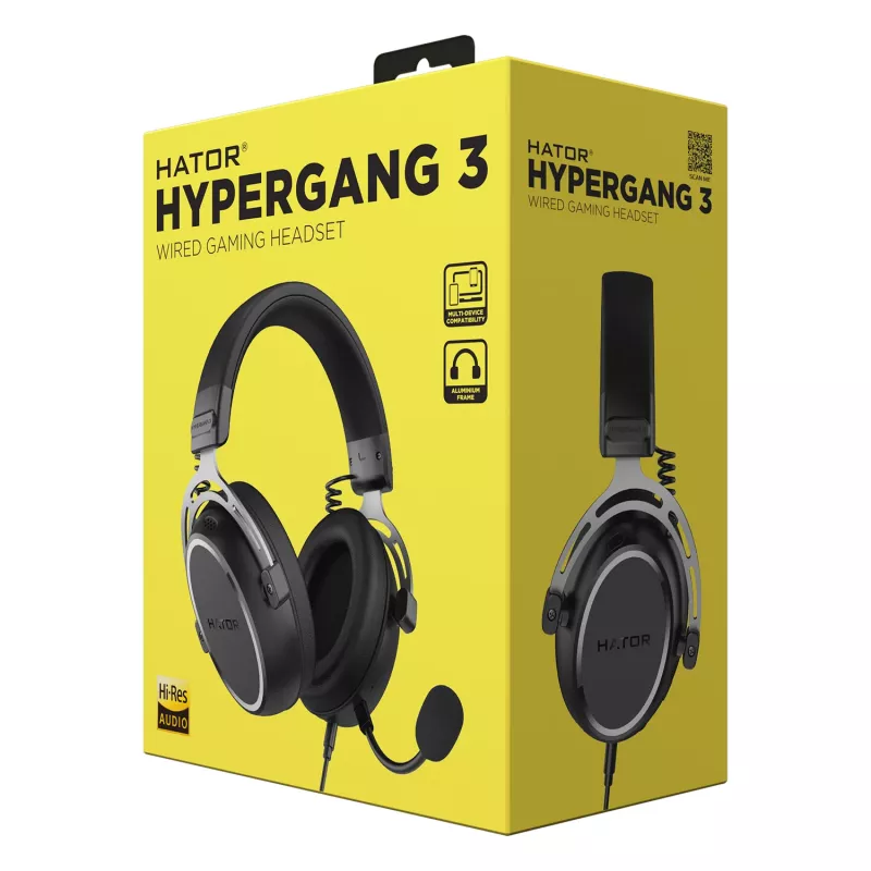 HATOR HYPERGANG 3 Hi-Res Headset kabelgebunden Kopfband Gaming USB Type-C / USB Type-A Schwarz