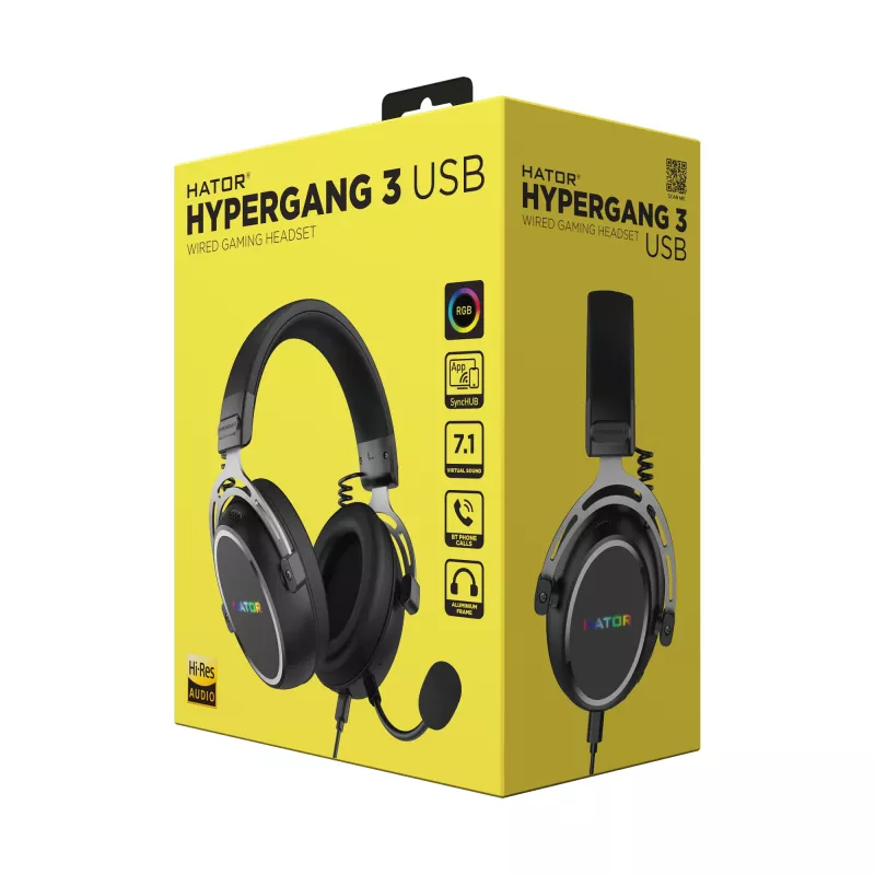 HATOR Hypergang 3 USB Headset Kabelgebunden & Kabellos Kopfband Gaming USB Typ-C / USB Typ-A Bluetooth Schwarz