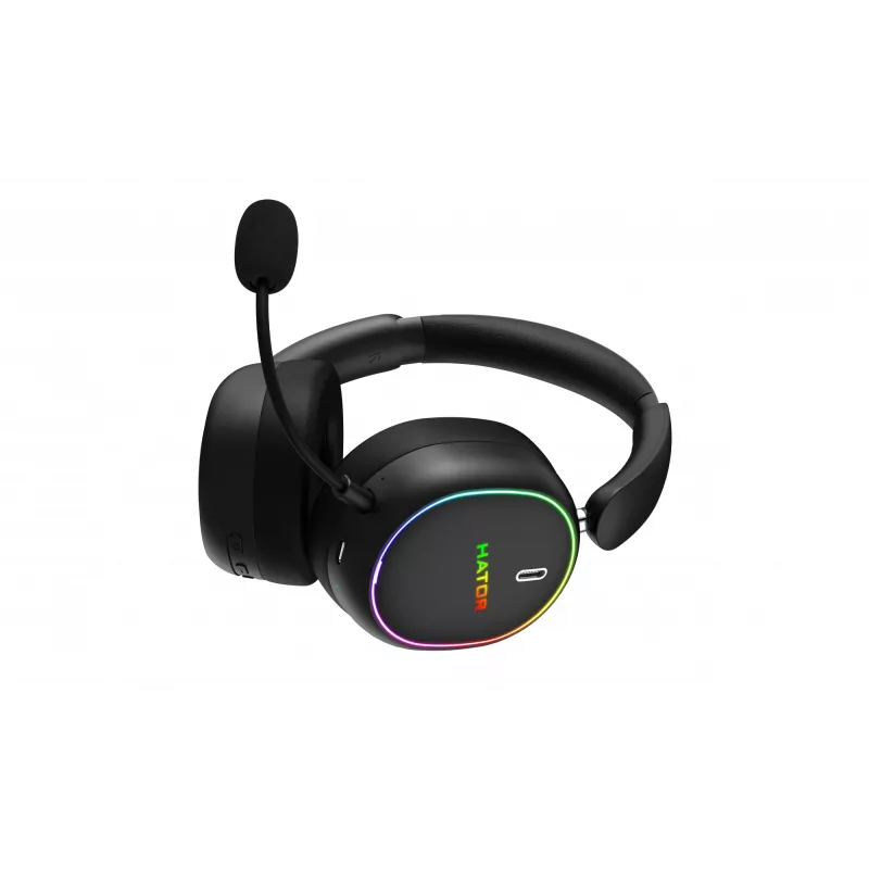 HATOR Phoenix 2 kabelloses Headset Kabelgebunden & Kabellos Head-Band Gaming USB Type-C / USB Type-A Bluetooth Schwarz