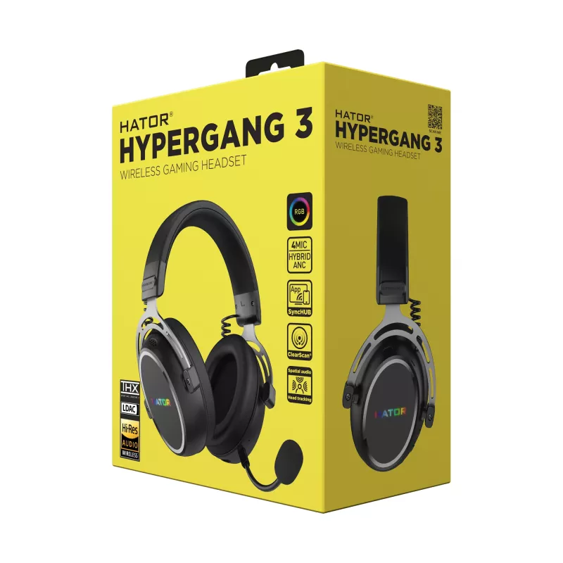 HATOR Hypergang 3 kabelloses Headset Head-band Gaming USB Type-C / USB Type-A Bluetooth Schwarz