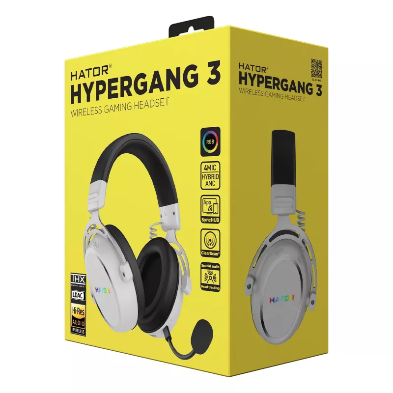 HATOR Hypergang 3 kabelloses Headset Head-band Gaming USB Type-C / USB Type-A Bluetooth Weiß