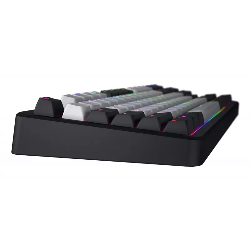 HATOR Rockfall 3 TKL Wireless, schwarz, QMK/VIA, OMA-Profil weiß-schwarze Tastenkappen Tastatur - lineare mechanische Hotswap-Schalter - US - ANSI-Layout (HTK850)