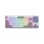 HATOR Rockfall 3 TKL Wireless, weiß, QMK/VIA, OMA-Profil weiß-schwarze Tastenkappen Tastatur – lineare mechanische Hotswap-Switches – US – ANSI-Layout
