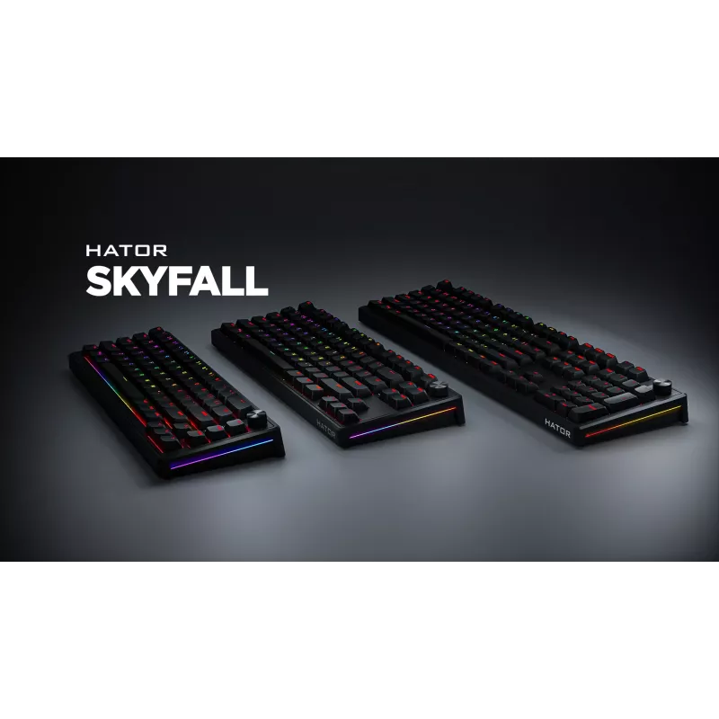 HATOR Skyfall 65 Kabelgebunden, Mechanisch, USB-C, Aurum Sterling, 70M Anschläge, RGB, Schwarz, 790g