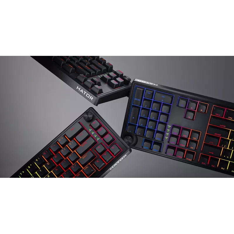 HATOR Skyfall 65 Kabelgebunden, Mechanisch, USB-C, Aurum Sterling, 70M Anschläge, RGB, Schwarz, 790g