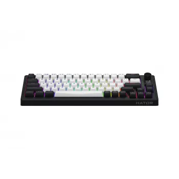 HATOR Skyfall 65 MAG ULTIMA 8K kabellose Tastatur Gaming USB + RF Wireless + Bluetooth QWERTY US English Schwarz, Weiß