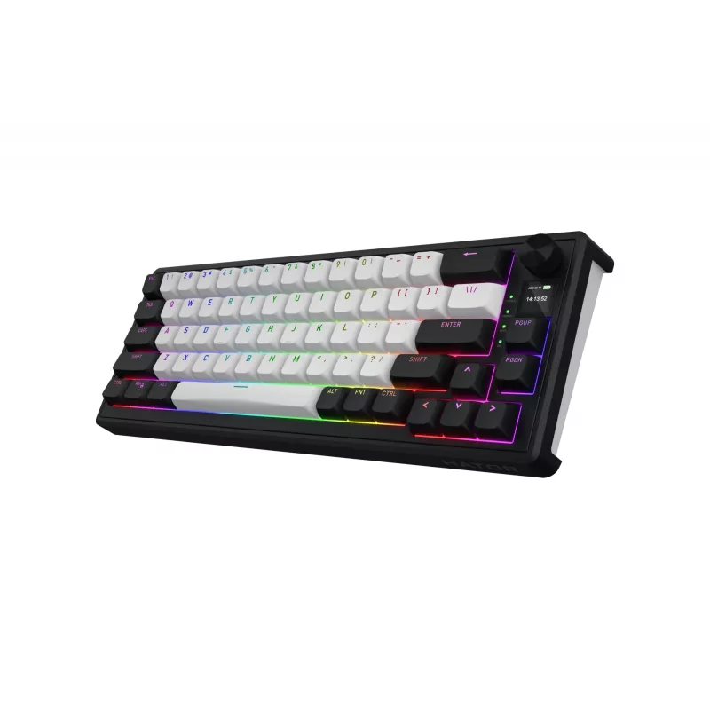 HATOR Skyfall 65 MAG ULTIMA 8K kabellose Tastatur Gaming USB + RF Wireless + Bluetooth QWERTY US English Schwarz, Weiß
