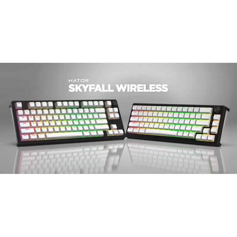 HATOR Skyfall Wireless 100 Tastatur Gaming USB + RF Wireless + Bluetooth QWERTY US English Schwarz, Weiß
