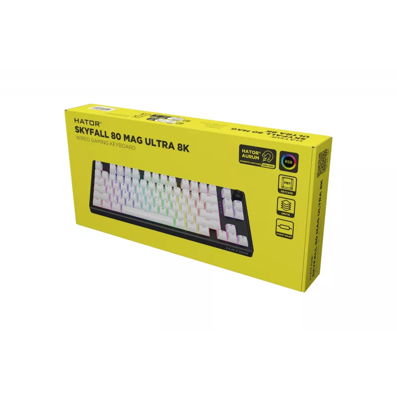 HATOR Skyfall 80 MAG ULTRA 8K Tastatur Gaming USB QWERTY US-Englisch Schwarz, Weiß