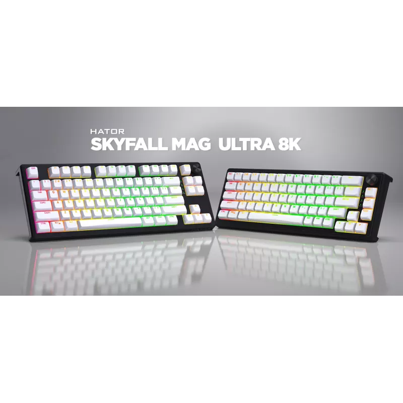 HATOR Skyfall 80 MAG ULTRA 8K Tastatur Gaming USB QWERTY US-Englisch Schwarz, Weiß