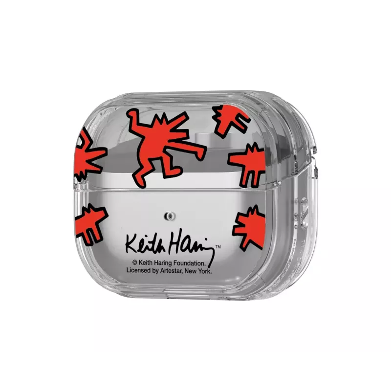 Hülle Samsung Keith Haring Slickback für Galaxy Buds3 Pro Rot Transparent