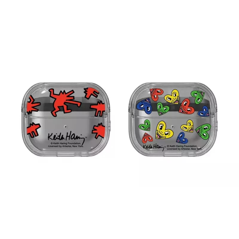 Hülle Samsung Keith Haring Slickback für Galaxy Buds3 Pro Rot Transparent