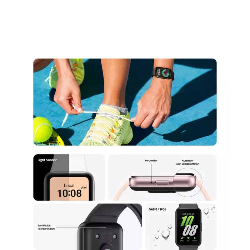 Samsung Galaxy Fit3 4,06 cm (1,6 Zoll) AMOLED 40 mm Digital 256 x 402 Pixel Touchscreen Grau
