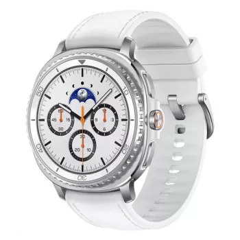 Samsung SM-L505FZWAEUB Smartwatch / Sportuhr 3,3 cm (1,3 Zoll) AMOLED 46 mm Digital 438 x 438 Pixel Touchscreen 4G Silber WLAN GPS (Satellit)