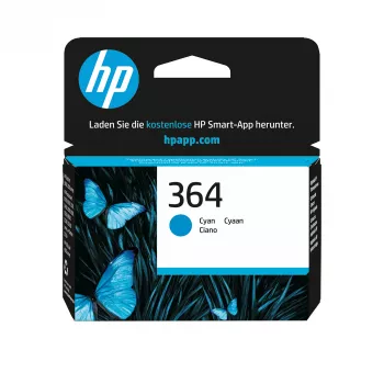 HP 364 Cyan Original Tintenpatrone, Cyan, 1 Stück, 300 Seiten