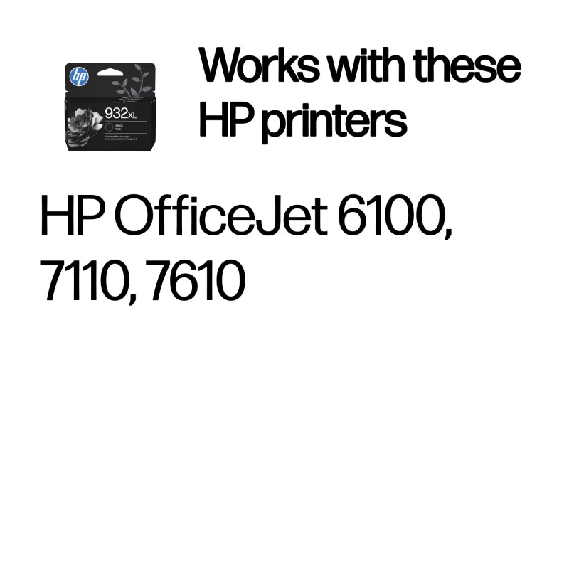 HP 932XL Großraum Schwarz Original Tintenpatrone, Schwarz, 1 Stk., 1000 Seiten