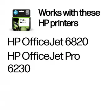 HP 934XL High Yield Schwarz Original Tintenpatrone, Schwarz, 1 Stk., 1000 Seiten