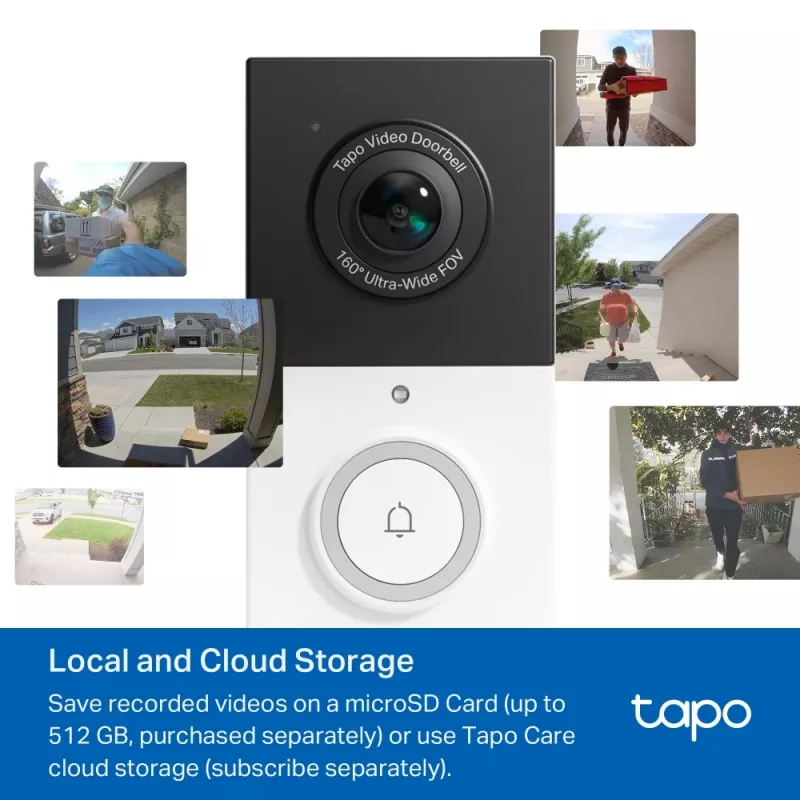 Video-Türsprechanlage TP-Link Tapo D210 3 MP Schwarz Weiß