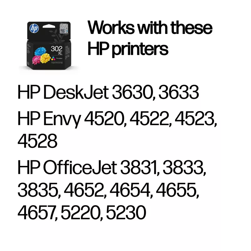 HP 302XL High Yield Tri-Color Original Tintenpatrone, Cyan, Magenta, Gelb, 1 Stk., 300 Seiten