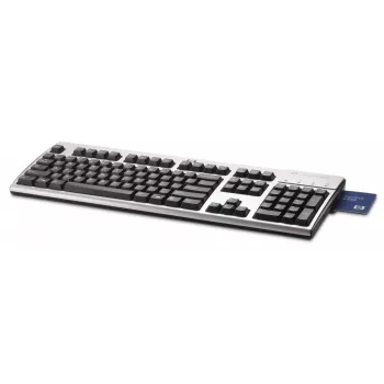 HP Smart Card CCID Tastatur, Full-size (100%), Kabelgebunden, USB, Mechanisch, Schwarz, Silber