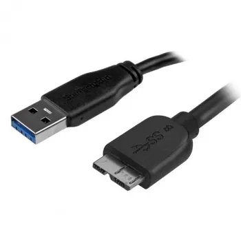 StarTech.com schlank Micro USB 3.0 Kabel - M/M - 2m (6ft), 2 m, USB A, Micro-USB B, USB 3.2 Gen 1 (3.1 Gen 1), Male/Male, Schwarz