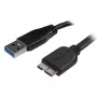 StarTech.com schlank Micro USB 3.0 Kabel - M/M - 2m (6ft), 2 m, USB A, Micro-USB B, USB 3.2 Gen 1 (3.1 Gen 1), Male/Male, Schwarz