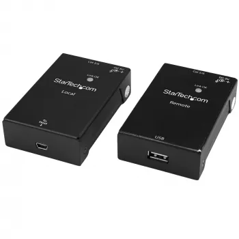 StarTech.com USB 2.0 Extender über Cat5e/Cat6 Kabel (RJ45) – Bis zu 50 m – Hochgeschwindigkeits-USB-Port-Extender-Adapterkit – Stromversorgt – USB über Ethernet Kabel-Extender – 480 Mbit/s – Metall