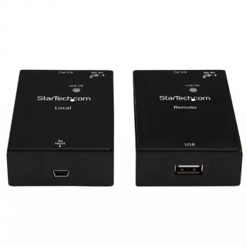 StarTech.com USB 2.0 Extender über Cat5e/Cat6 Kabel (RJ45) – Bis zu 50 m – Hochgeschwindigkeits-USB-Port-Extender-Adapterkit – Stromversorgt – USB über Ethernet Kabel-Extender – 480 Mbit/s – Metall