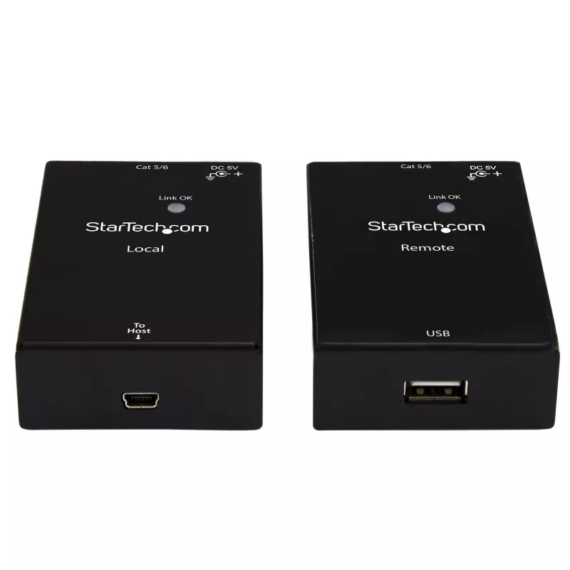 StarTech.com USB 2.0 Extender über Cat5e/Cat6 Kabel (RJ45) – Bis zu 50 m – Hochgeschwindigkeits-USB-Port-Extender-Adapterkit – Stromversorgt – USB über Ethernet Kabel-Extender – 480 Mbit/s – Metall