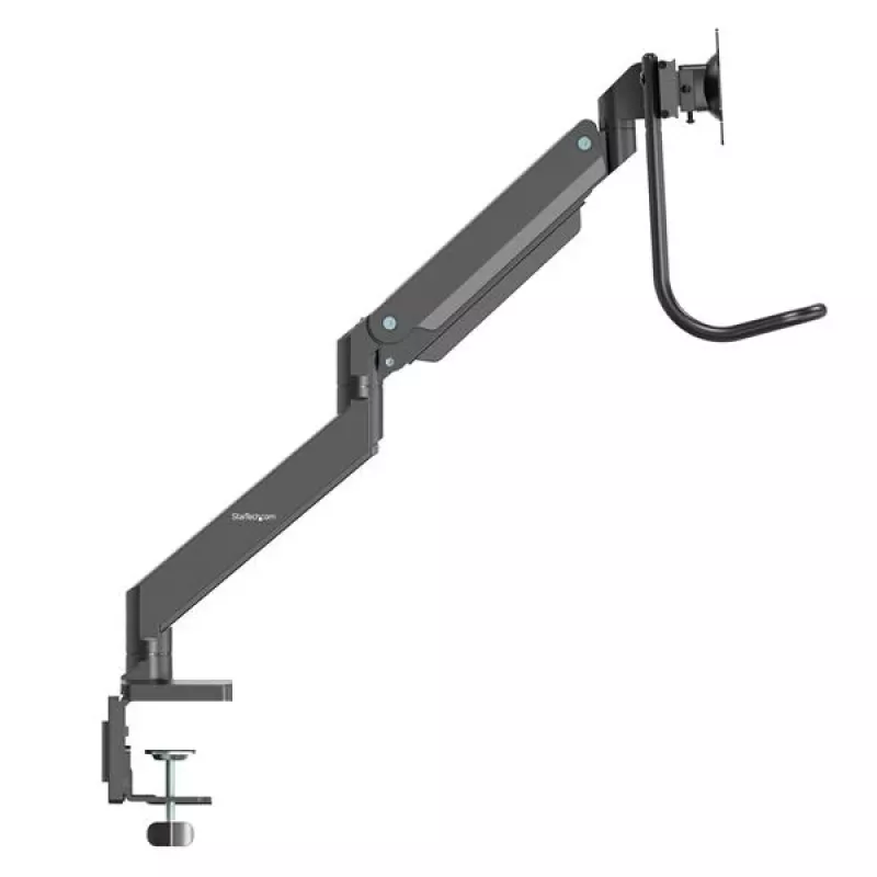 StarTech.com Tischhalterung für zwei Monitore – ergonomische Doppelmonitor-VESA-Halterung für 32-Zoll-Displays (8 kg) – Querbalkengriff für synchronisierte Vollbewegung – höhenverstellbar – C-Klemme/Durchführung
