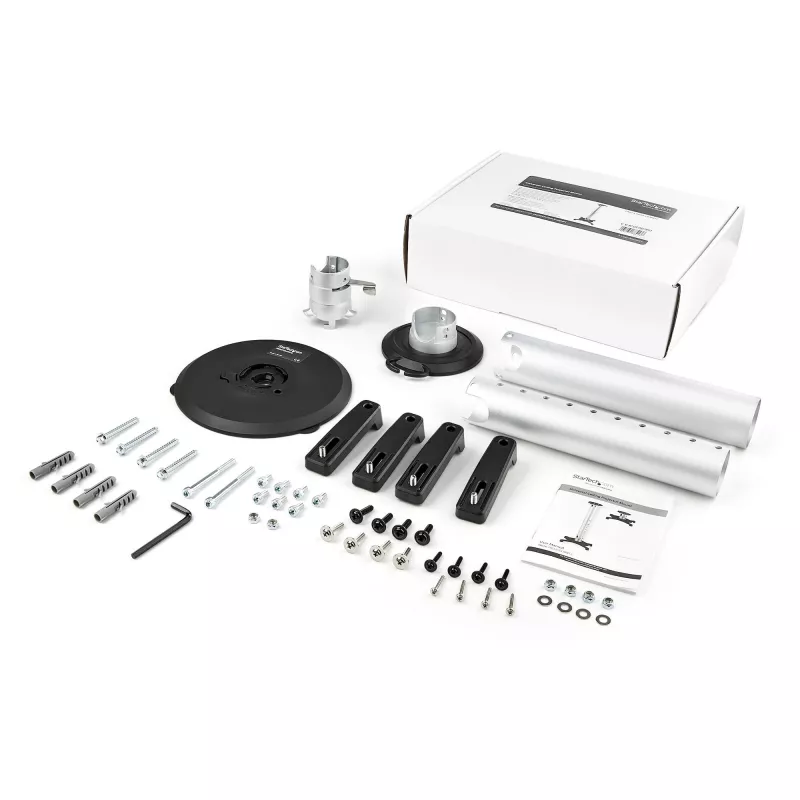 StarTech.com Universelle Deckenhalterung für Projektoren – Schwerlast, höhenverstellbar/ausziehbare Mastmontage 12,7–57,77 cm von der Decke – 15 kg – Neigen/Drehen – Hängende Projektorhalterung mit Befestigungsplatte