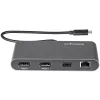StarTech.com Dual-Monitor Thunderbolt Mini Dock, 4K 60Hz DisplayPort, Treiberloser Hub für Windows & Mac, Gigabit Ethernet, 1x USB-A (USB 5Gbps), 11in (28cm) Kabel