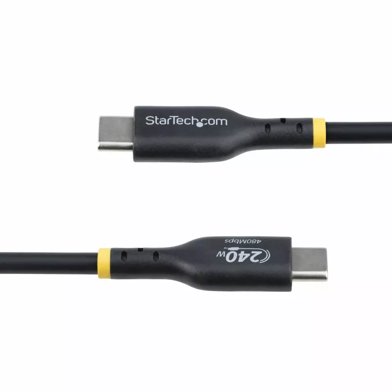 StarTech.com 3m USB-C-Ladekabel, USB-IF-zertifiziertes USB-C-Kabel, 240W PD EPR, USB 2.0 Typ-C Laptop-Ladekabel, USB-C-Datenübertragungskabel, TPE-Mantel, M/M