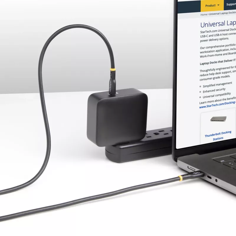 StarTech.com 3m USB-C-Ladekabel, USB-IF-zertifiziertes USB-C-Kabel, 240W PD EPR, USB 2.0 Typ-C Laptop-Ladekabel, USB-C-Datenübertragungskabel, TPE-Mantel, M/M
