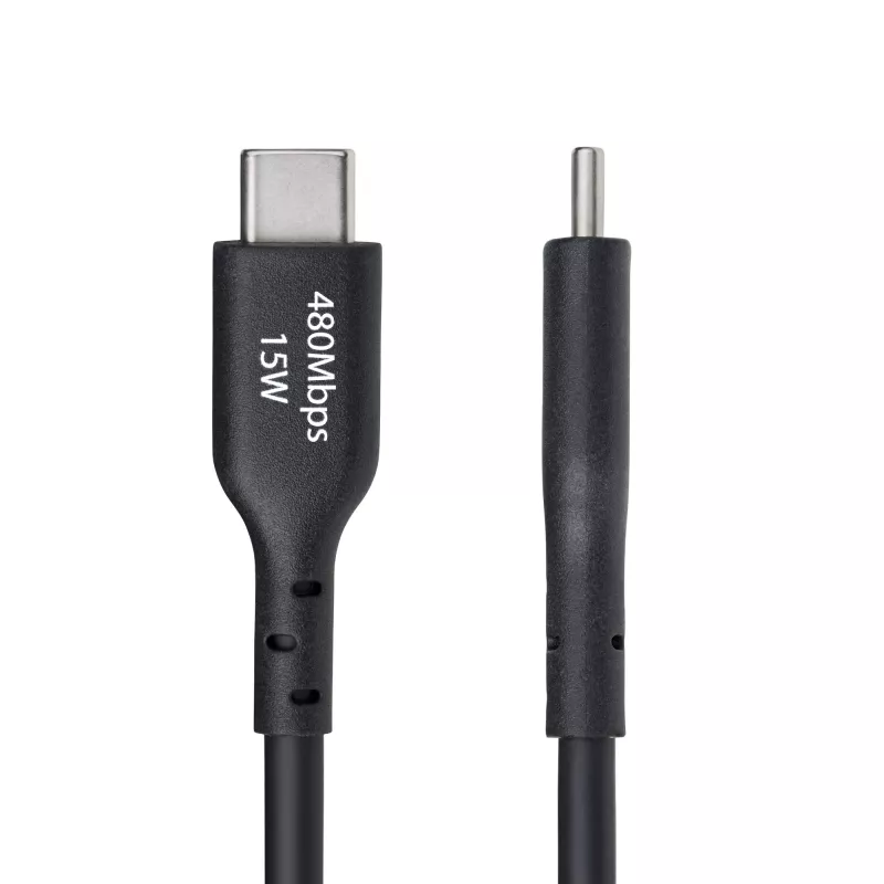 StarTech.com 3m USB-A auf USB-C Ladekabel, Laden & Synchronisieren, 3A, USB 2.0, TPE-Mantel – Schwarzes USB-Ladekabel