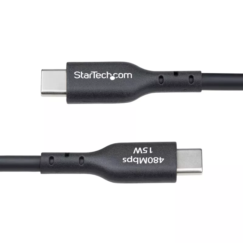 StarTech.com 3m USB-A auf USB-C Ladekabel, Laden & Synchronisieren, 3A, USB 2.0, TPE-Mantel – Schwarzes USB-Ladekabel